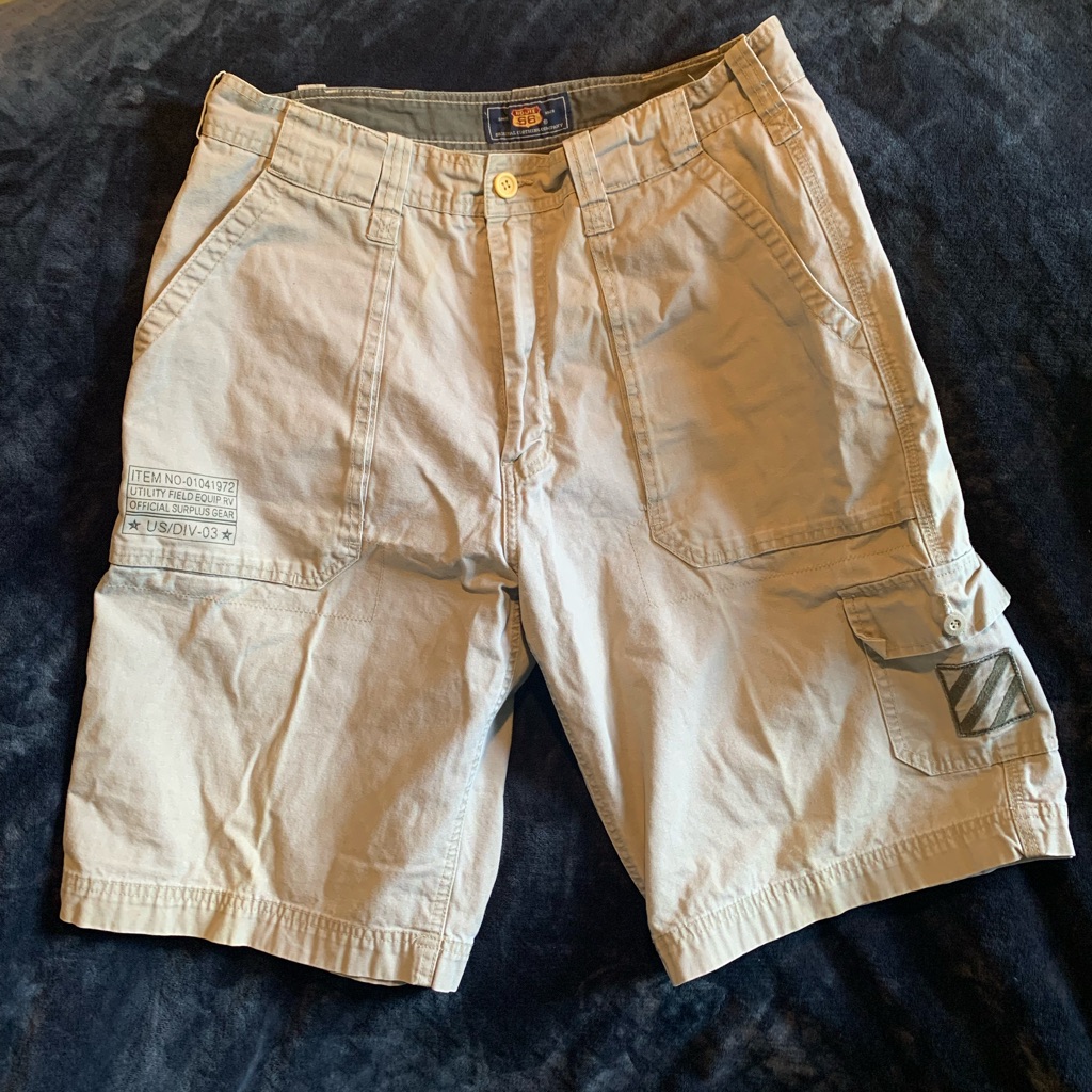 Mens Route 66 Brand Tan Khaki Cargo Shorts Sz 36